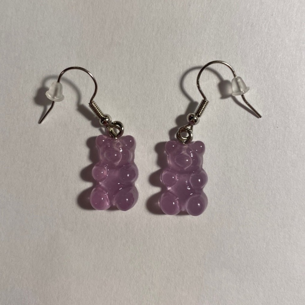 Purple Gummy Bear Earrings
